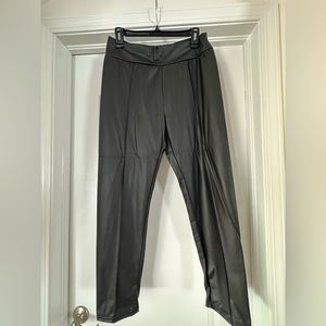 Black faux leather leggings